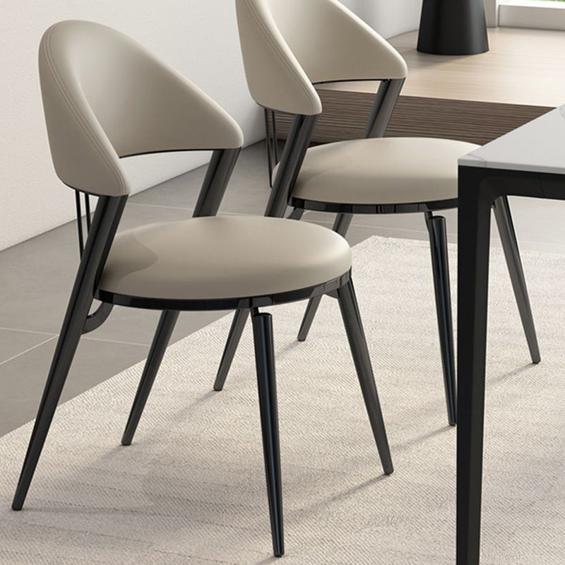 Modern Cushion Lambswool Titanium Dining Chair — Light Gray