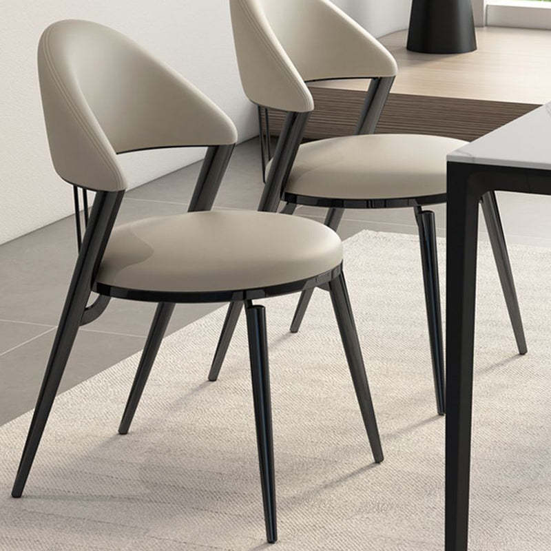 Modern Cushion Lambswool Titanium Dining Chair — Light Gray