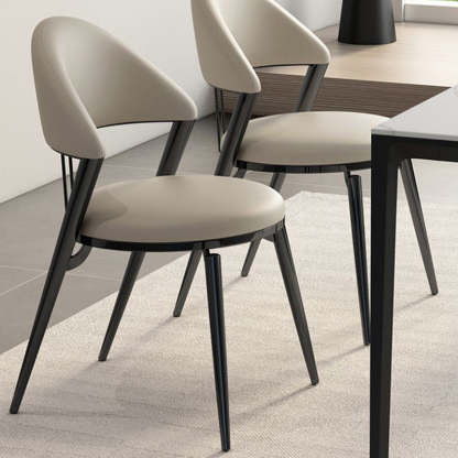Modern Cushion Lambswool Titanium Dining Chair — Light Gray