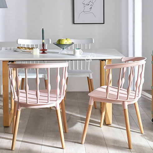 Contemporary Vertical Strip Beechwood Chair — Yellow