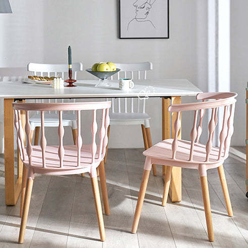 Contemporary Vertical Strip Beechwood Chair — Yellow