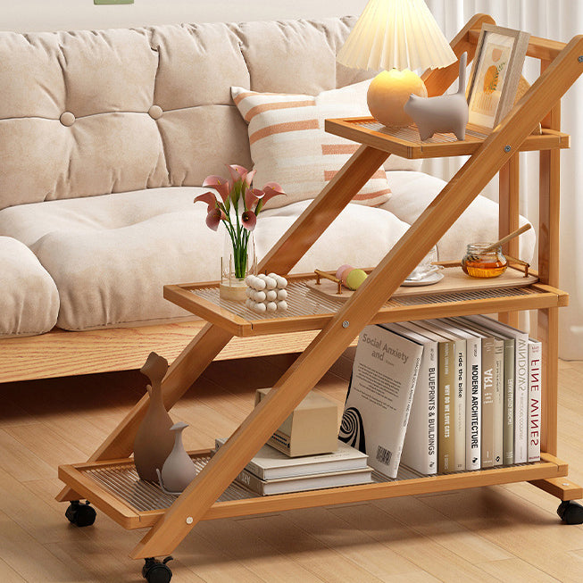 Minimalist Wood Plastic Rattan Acrylic End Table