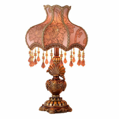 Peach palace fabric resin table lamps for bedroom