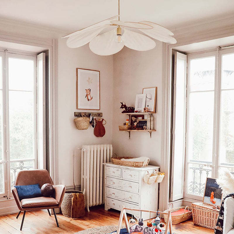 Contemporary Boho Petal Fabric Pendant Light