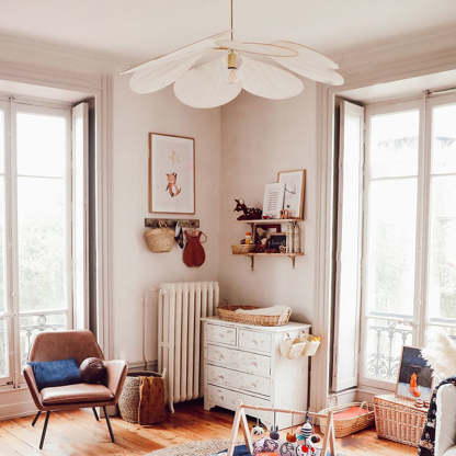 Contemporary Boho Petal Fabric Pendant Light
