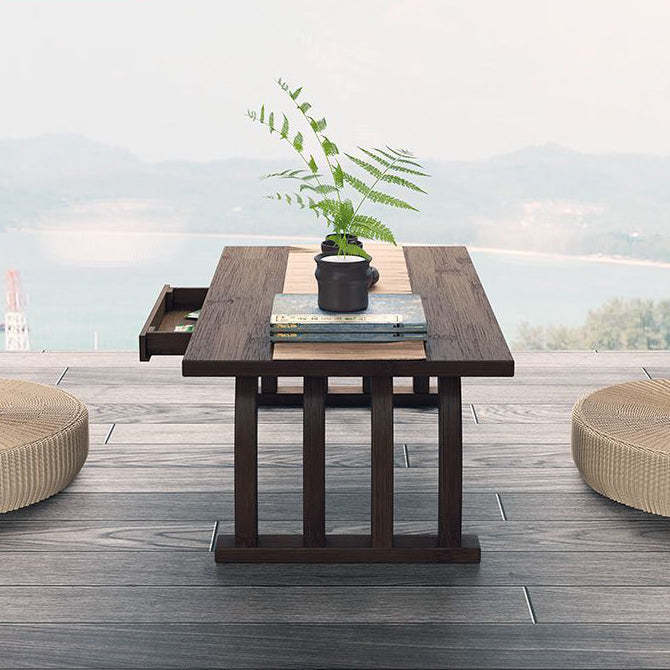 Japanese Curved Bamboo End Table