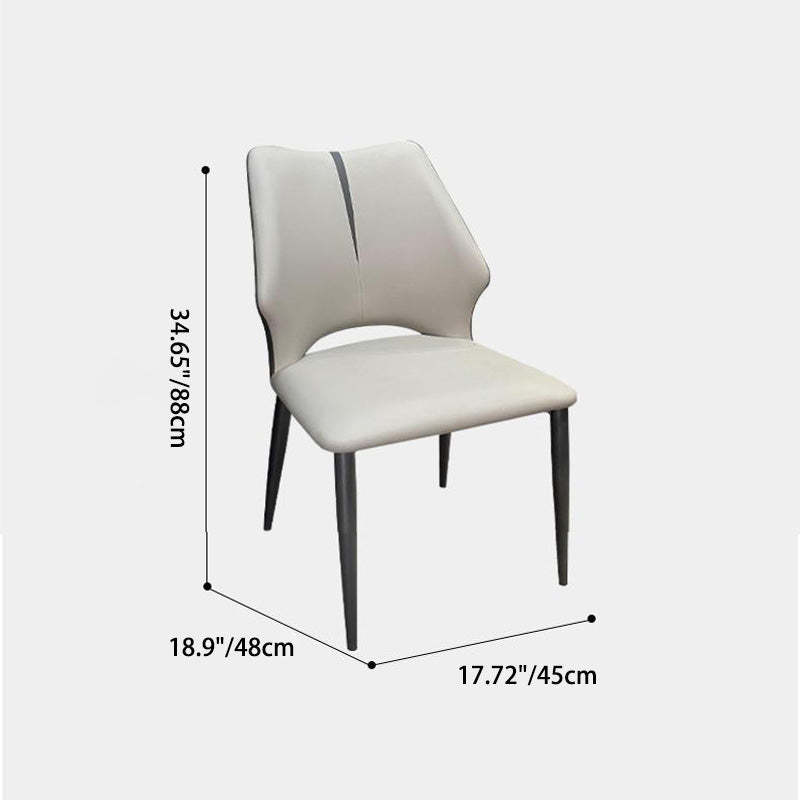 Contemporary Microfiber Leather Steel Dining Chair