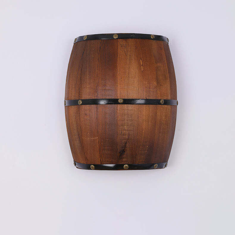 Industrial Vintage Half Barrel Wood Sconce