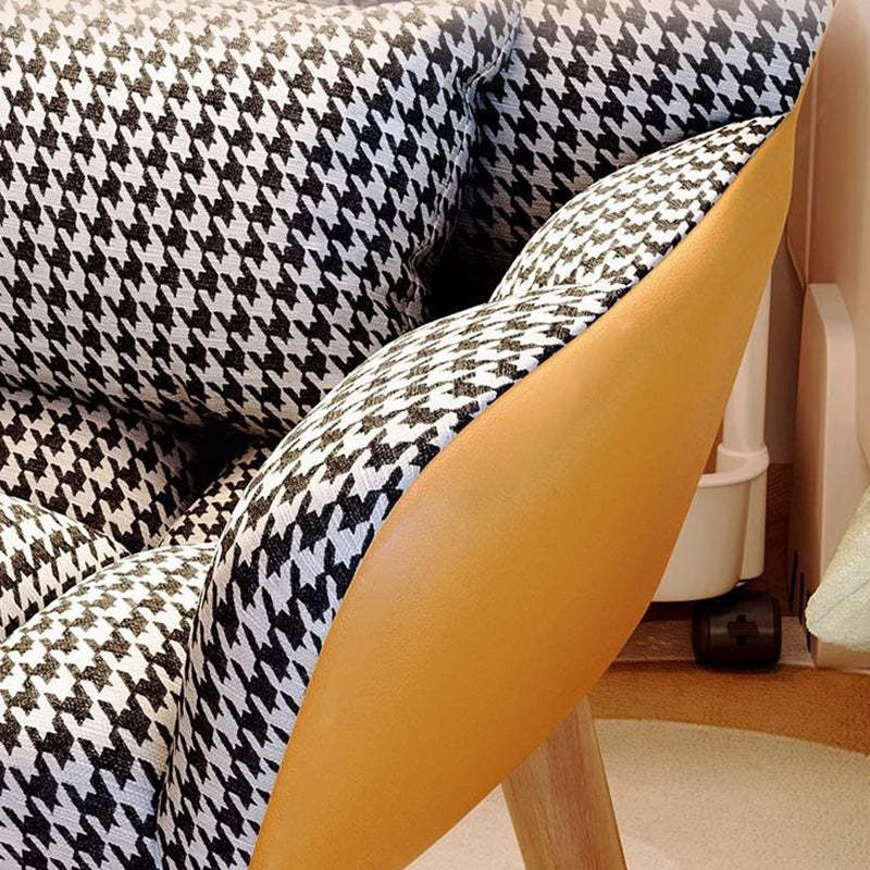 Houndstooth Flannel Tapered Leg Vanity Stool