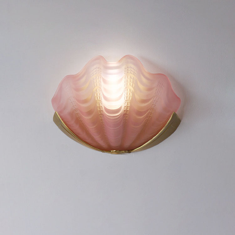 Art deco shell brass wall sconces — Transparent / 220V-240V (UK/AU)