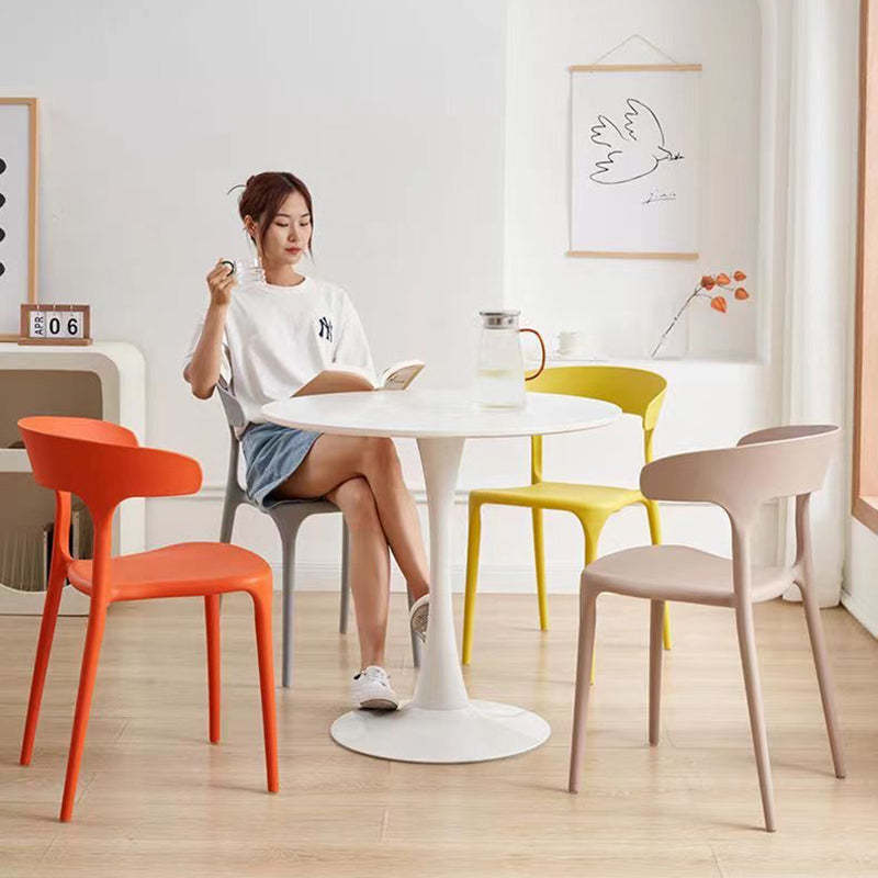 Minimalist Cow Corner Plastic Dining Chair