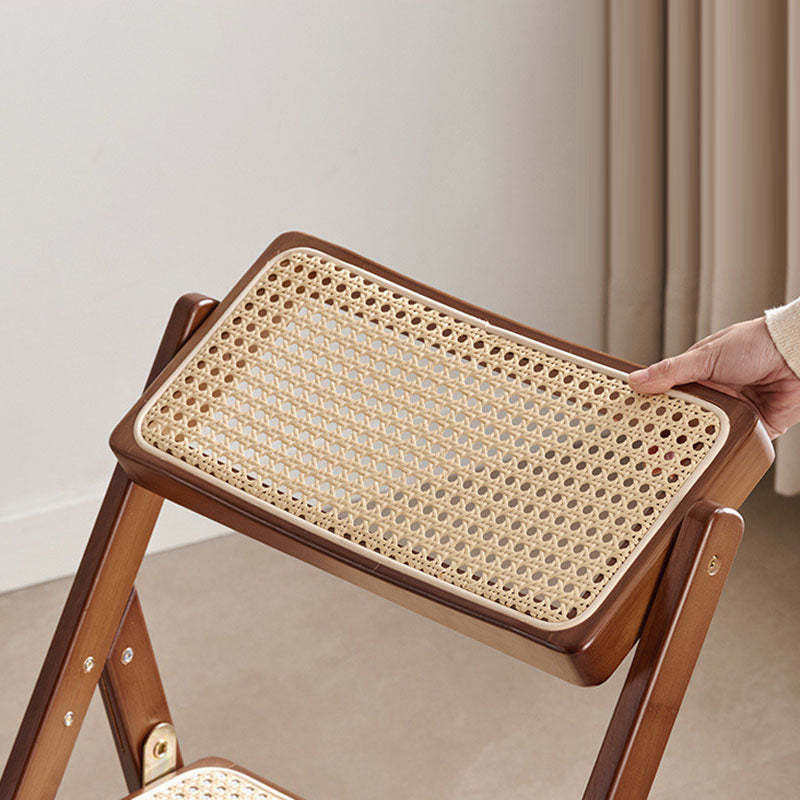 Minimalist Foldable Rattan Wood Dining Chair