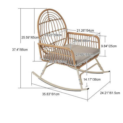 Chinese Rattan Steel Cushion Recliner