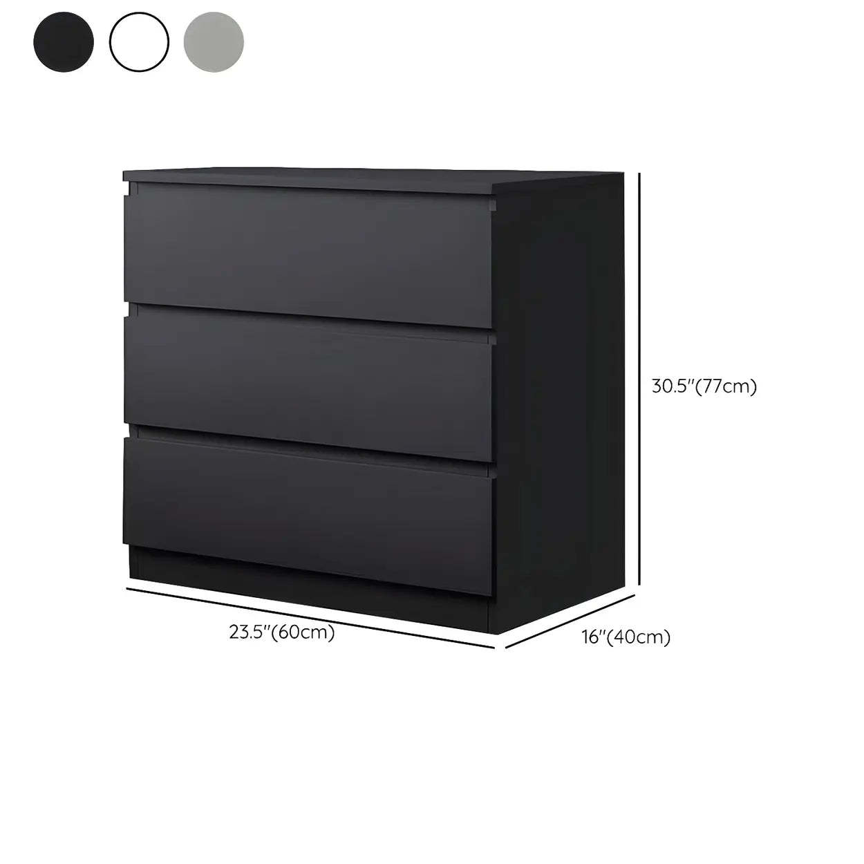 Sleek Black Wooden Dresser with Drawers