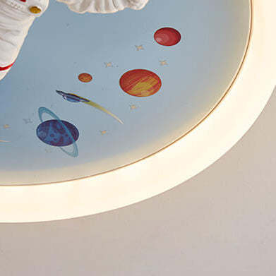 Cartoon Space Astronaut Resin LED Flush Mount Light
