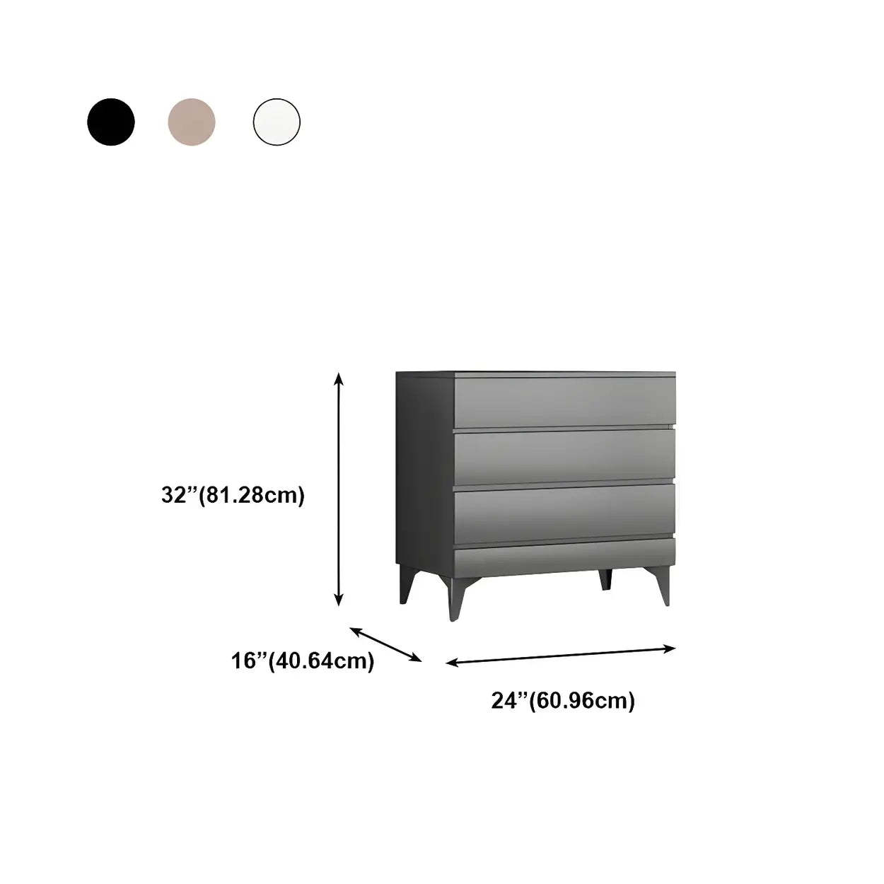 Dark Khaki Oak Wood Dresser