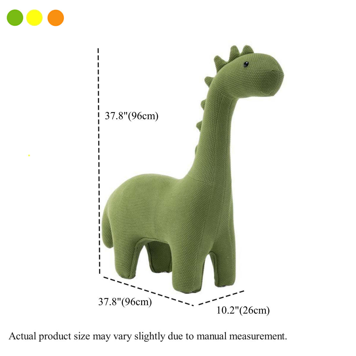 Modern Green Dinosaur-Shaped Knitted Kids Chair — Yellow