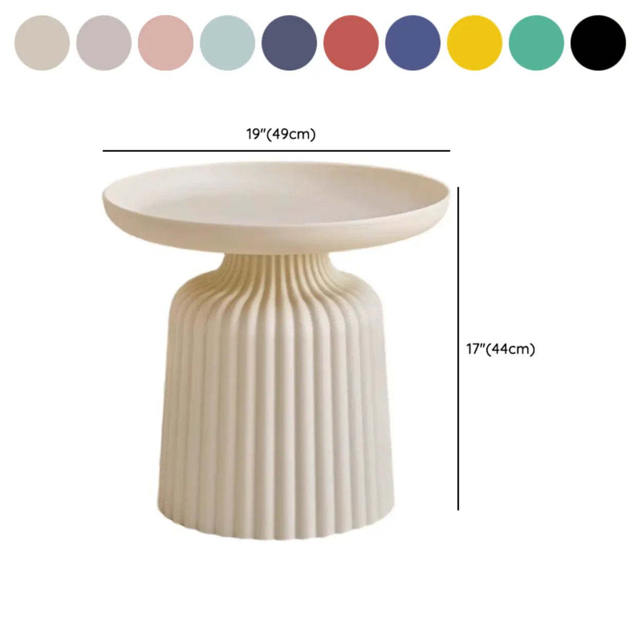 Modern Ribbed Side and Coffee Table Set