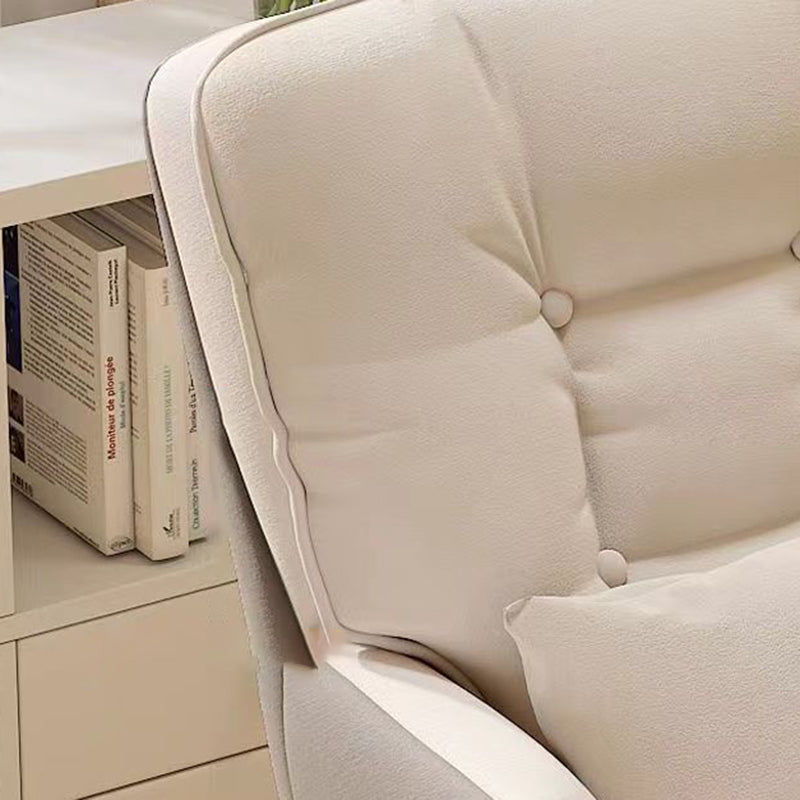 Minimalist Velvet Leather Rotatable Vanity Stool — Sponge / Velvet / White + Gray