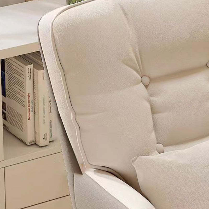 Minimalist Velvet Leather Rotatable Vanity Stool — Sponge / Velvet / White + Gray