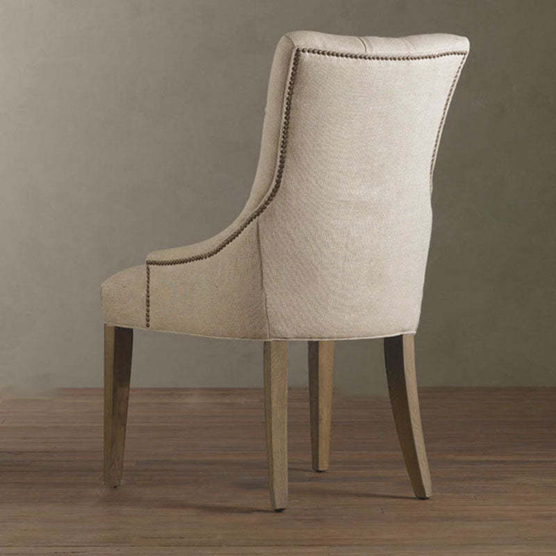 Scandinavian Thick Linen Wood Dining Chair
