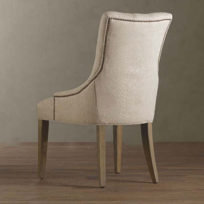Scandinavian Thick Linen Wood Dining Chair
