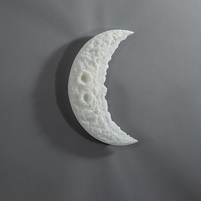 Contemporary Moon Carving Resin LED Sconce — Warm Light (3000K) / 110V-120V For US/CA