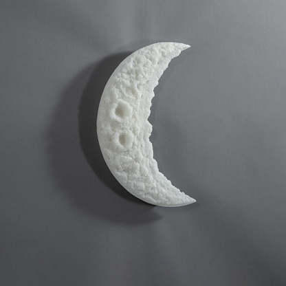 Contemporary Moon Carving Resin LED Sconce — Warm Light (3000K) / 110V-120V For US/CA