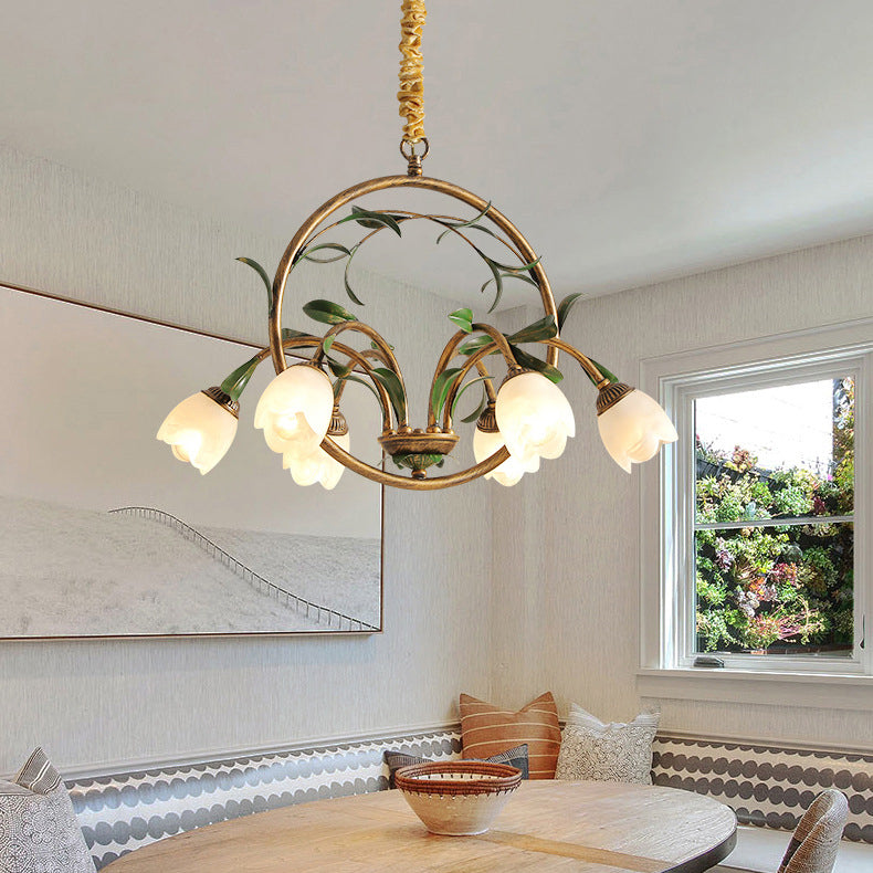 Green art deco art chandeliers — 6-Light / 220V-240V (UK/AU)