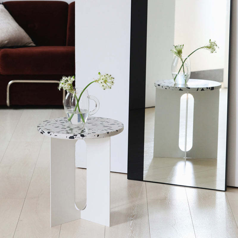 Modern Round Terrazzo Steel Coffee Table