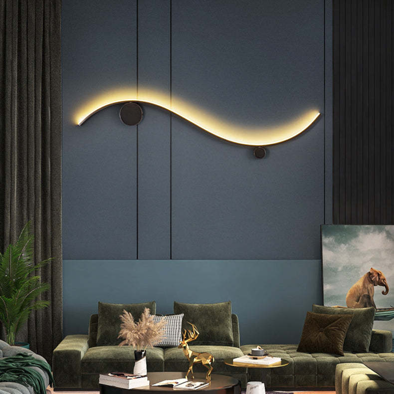 Minimalist Copper Silicone Wave Circle LED Sconce — Medium - Copper Color / Neutral Light (4000K) / 110V-120V For US/CA