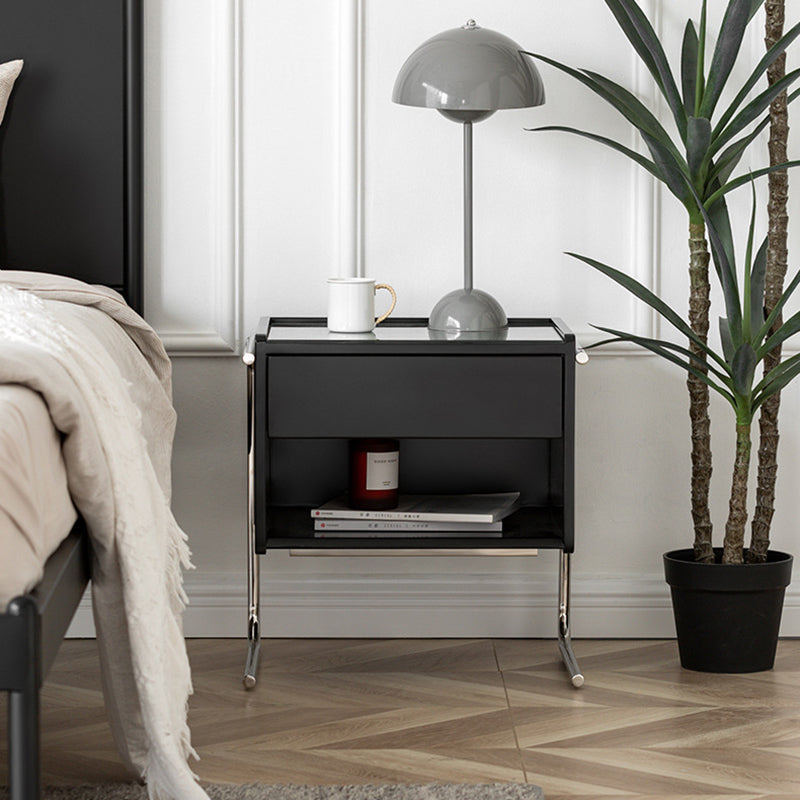 Scandinavian Solid Wood Nightstand 1-Drawer
