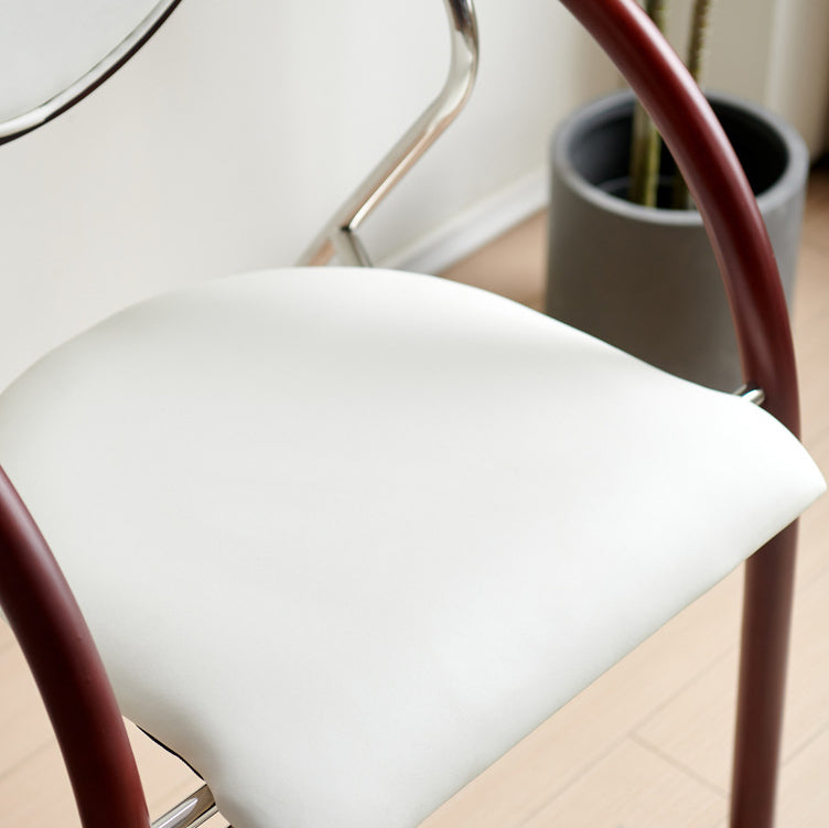 Nordic Microfiber Leather Wood Semicircular Dining Chair