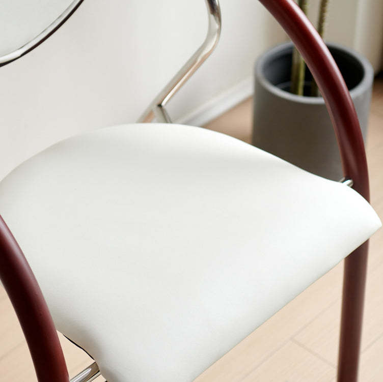 Nordic Microfiber Leather Wood Semicircular Dining Chair