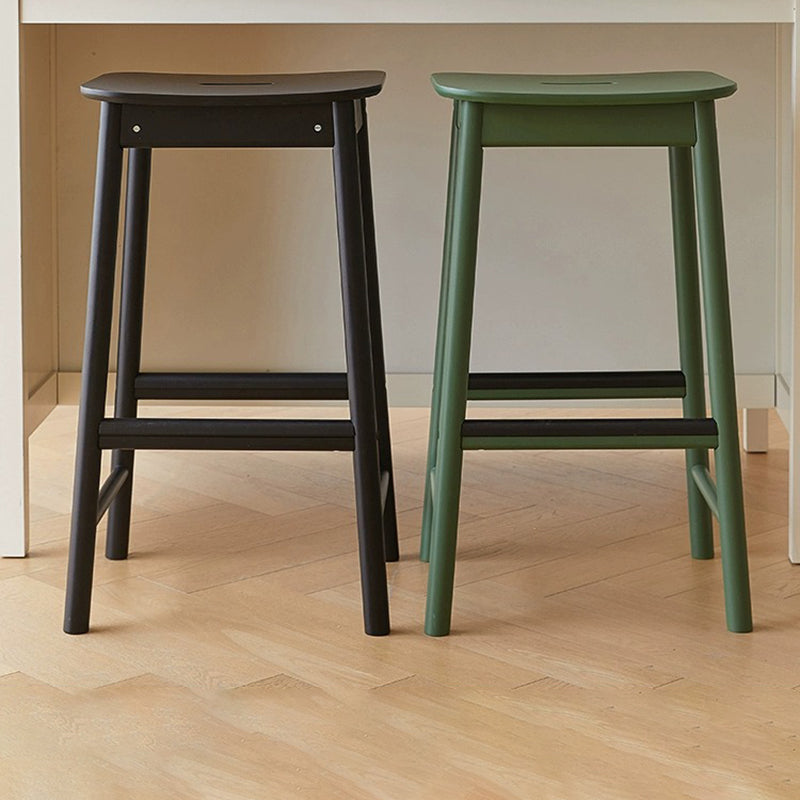 Nordic Wood Rectangular Bar Stool