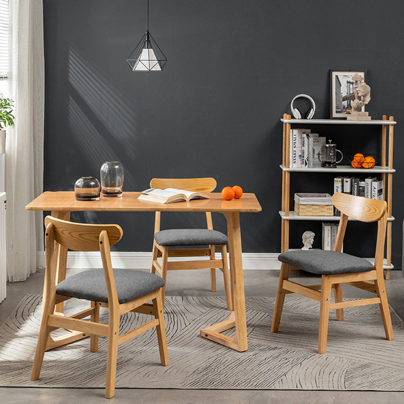 Retro Linen Upholstered Wood Dining Chair