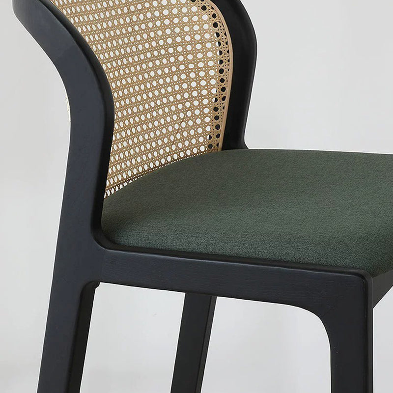 French Fabric Wood Bar Stool