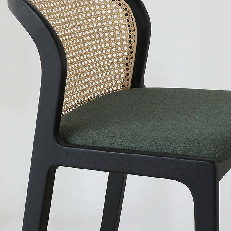 French Fabric Wood Bar Stool