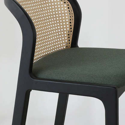 French Fabric Wood Bar Stool