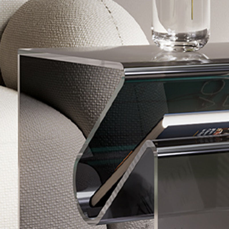 Minimalist Square Acrylic 2-Tier End Table