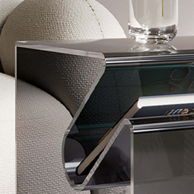 Minimalist Square Acrylic 2-Tier End Table