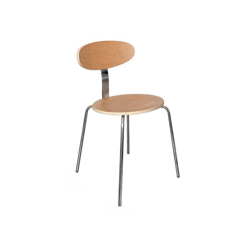 Nordic Wood Steel Round Dining Chair