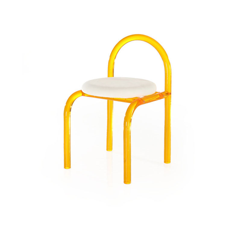 Nordic Acrylic Velvet Round Arched Dining Chair