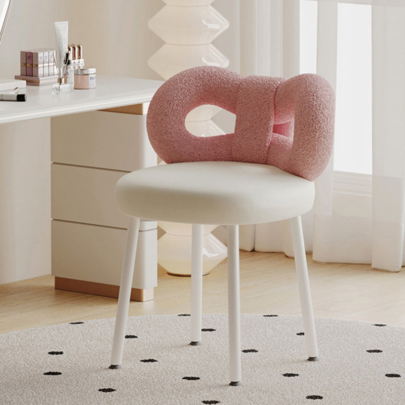 Modern Art Deco Butterfly Leather Iron Vanity Stool