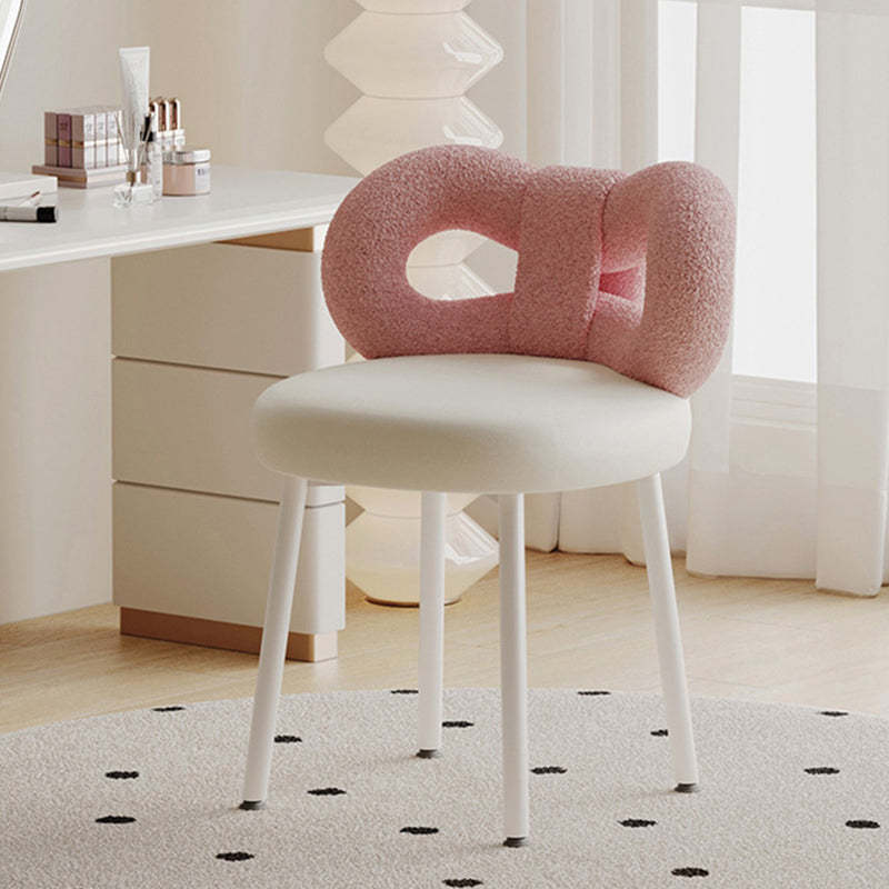 Modern Art Deco Butterfly Leather Iron Vanity Stool