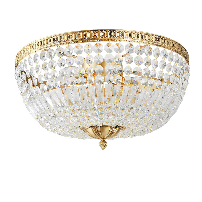 French Vintage Crystal Round 3/5/9-Light Flush Mount