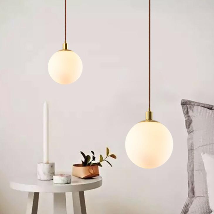Nordic Minimalist Milky Glass Ball Pendant Light