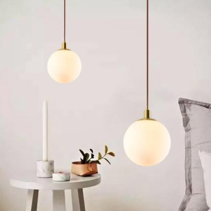 Nordic Minimalist Milky Glass Ball Pendant Light