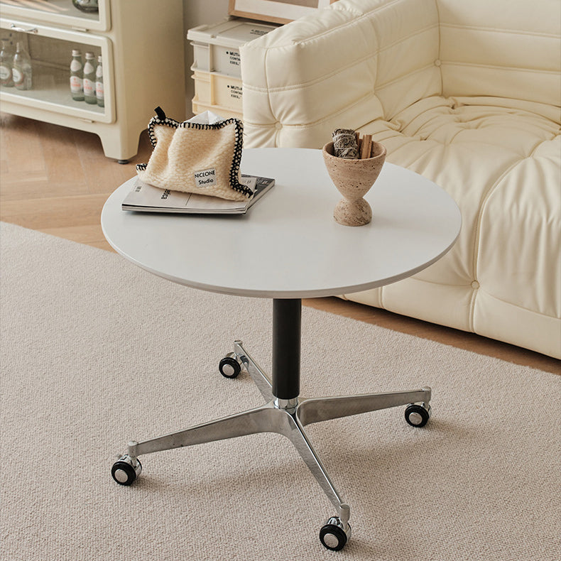 Contemporary Engineered Wood Adjustable Caster Coffee Table