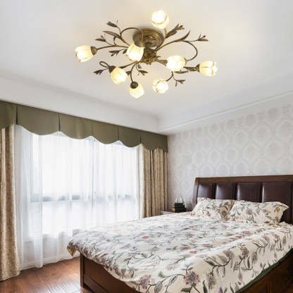 French Flower Iron 4/6/8/10/12-Light Ceiling Light — 6 / 110V-120V For US/CA